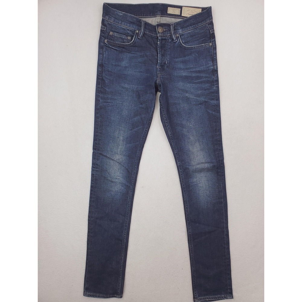 AllSaints Jeans Womens 28 Blue Cigarette Skinny Fit Stretch Denim Button Fly